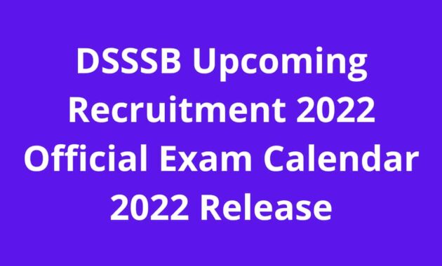 DSSSB Recruitment Exam