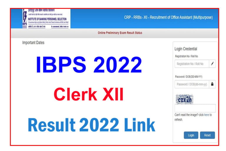IBPS Clerk Score Card 2022 (Released) @ibps.in: Download Your Prelims Marks Here