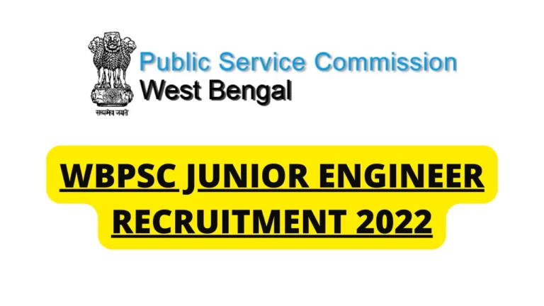 WBPSC JE Recruitment 2022: Apply for Junior Engineer posts