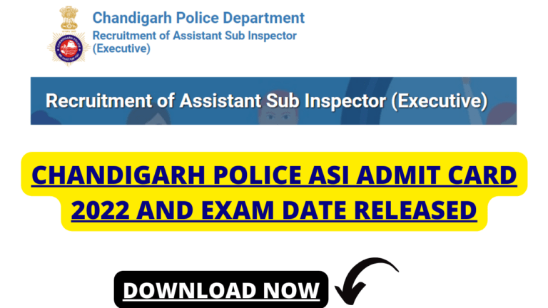Chandigarh Police ASI Admit Card Download