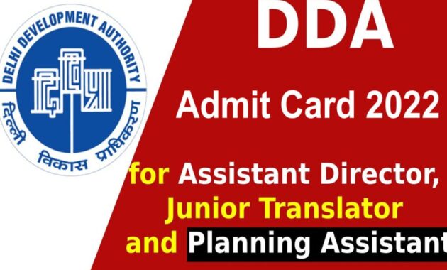 DDA Admit Card 2022