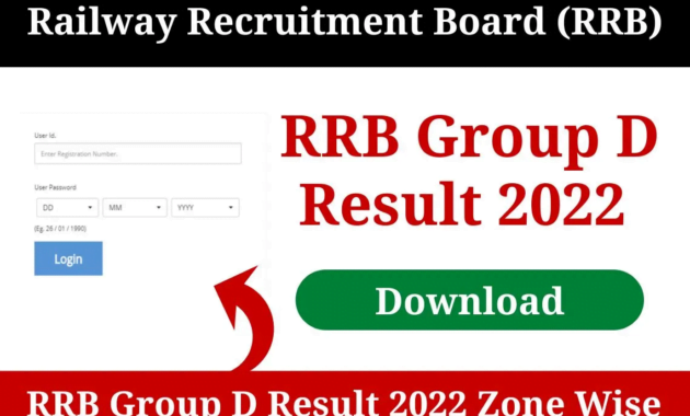 RRC Group D Result 2022 Zone Wise