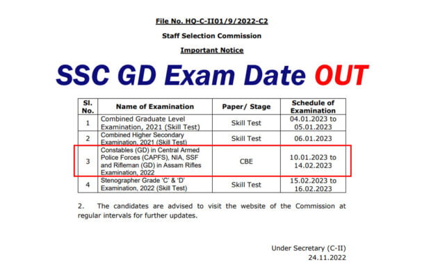 SSC GD Admit Card 2023