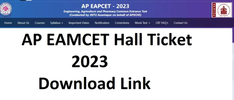 AP EAMCET Hall Ticket Download 2023