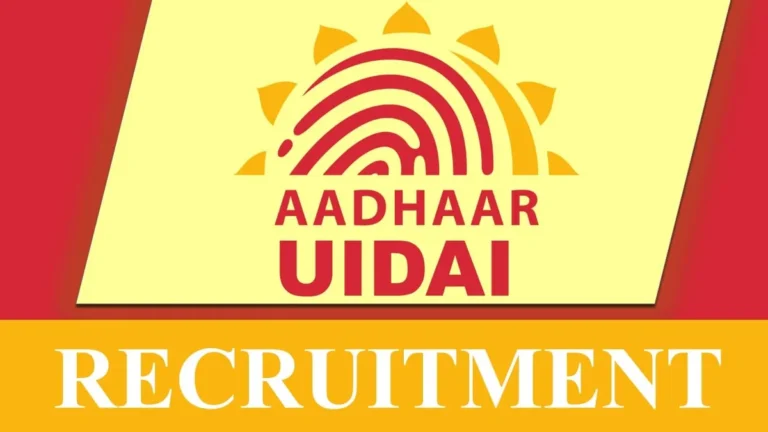 Uidai Recruitment 2023: Check Posts, Eligibility And Other Essential Informative Details
