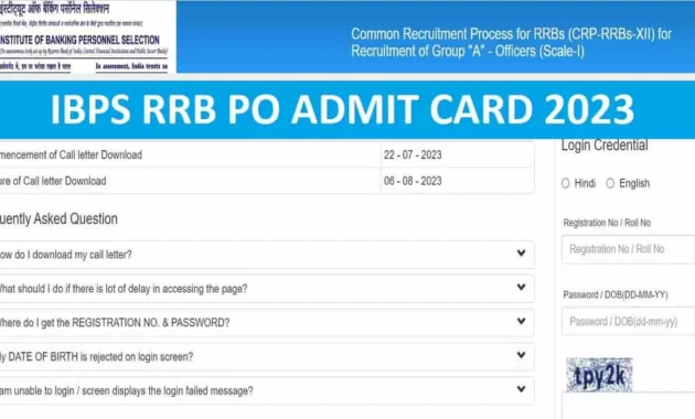 IBPS RRB PO Admit Card Out 2023