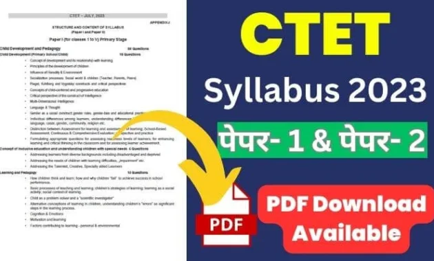 ctet syllabus 2023 in hindi pdf download