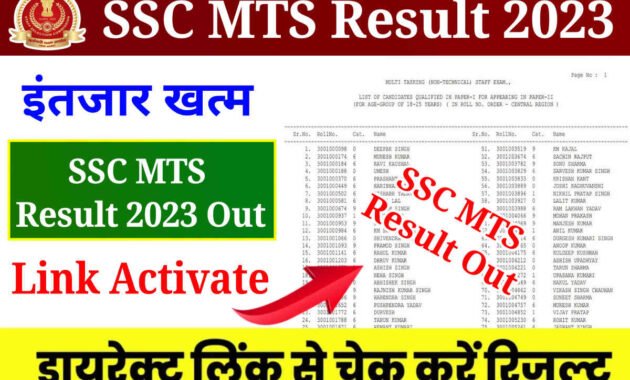 SSC MTS Result 2023