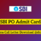 SBI PO Admit Card 2023