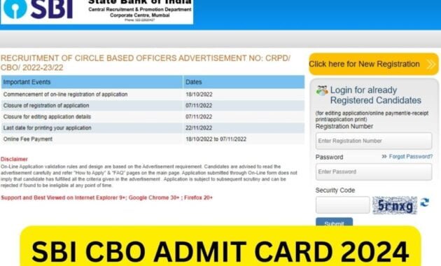 SBI CBO Admit Card 