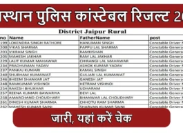 Rajasthan Police Constable Result