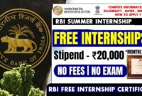 RBI opens applications for summer internship 2024