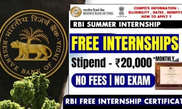 RBI opens applications for summer internship 2024