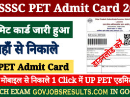 UPSSSC PET Admit Card 2025