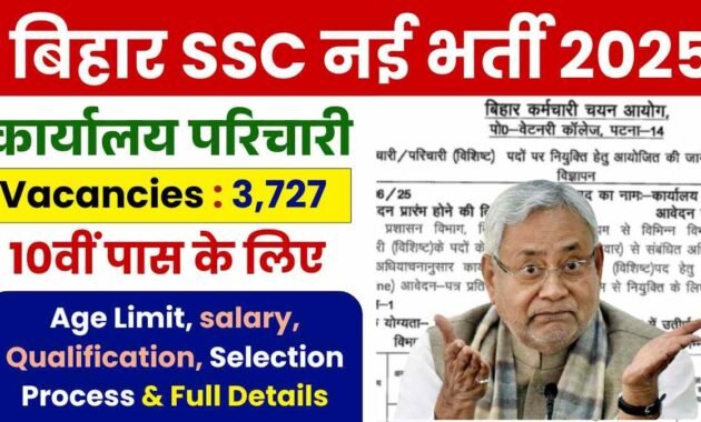 Bihar BSSC Office Attendant Online Form 2025
