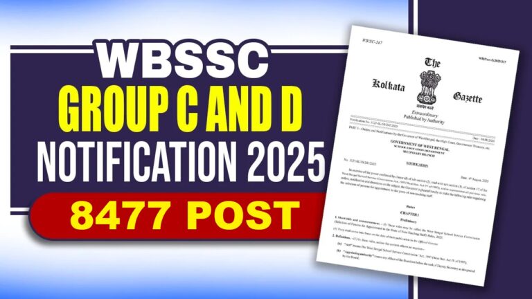 WBSSC Group C, D Recruitment 2025 [8477 Post] Non-Teaching Apply Online