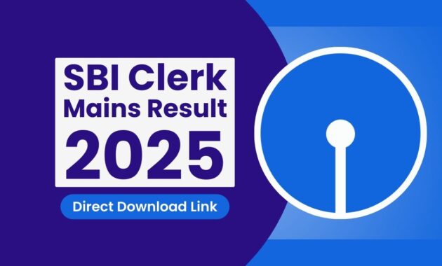 SBI Clerk Mains Result 2025