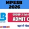 MPESB Group 2 Sub Group 3 Admit Card