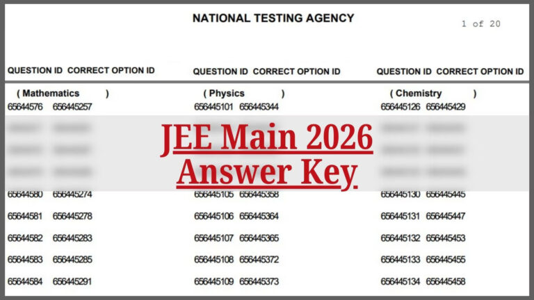 JEE Main Answer Key 2026