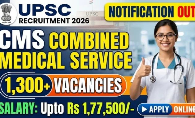 UPSC CMS Recruitment 2026: 1000+ पदों पर भर्ती शुरू, यहां से करें ऑनलाइन आवेदन UPSC CMS Recruitment 2026